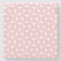 Mid Century Modern Baby Pink And White Pattern