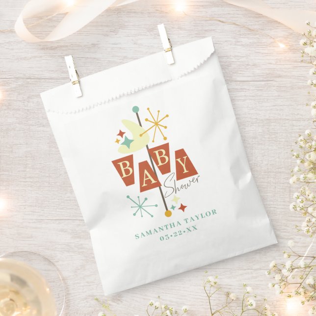 Mid-Century Modern Baby Shower Favor Bag (Clipped)