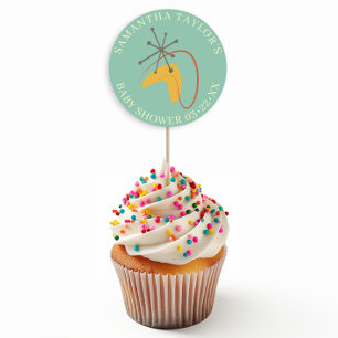 Mid-Century Modern Baby Shower Favor Sticker