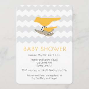 Mid century Modern Baby Shower Invitation