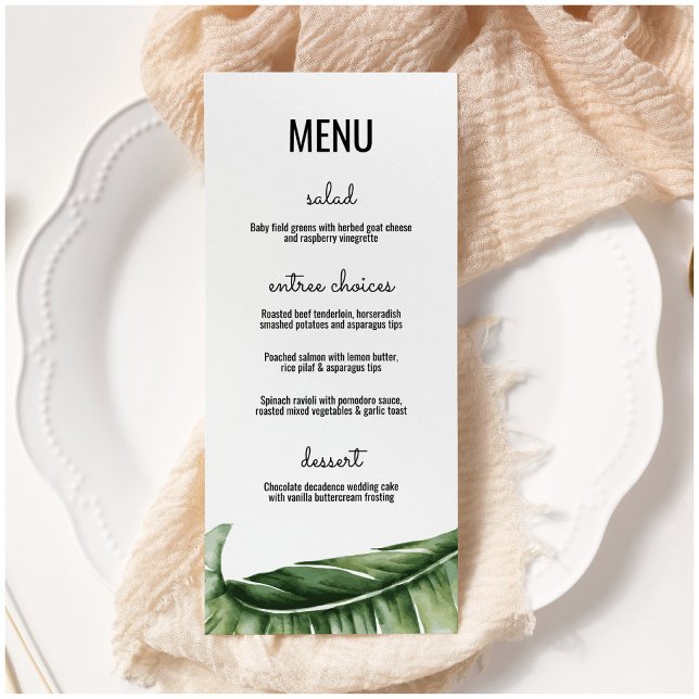 Mid Century Modern Banana Leaf Wedding/Event Menu (Creator Uploaded)