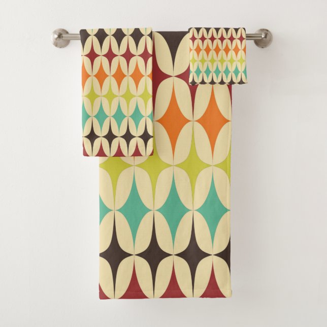 Mid century modern  bath towel set (Insitu)