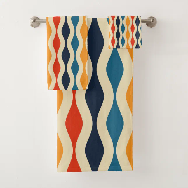 Mid century modern bath towel set | Zazzle
