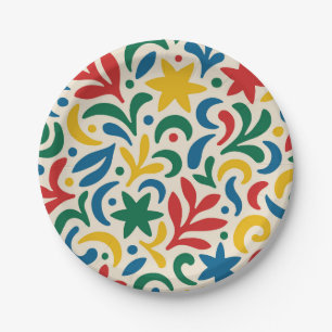 Mid Century Modern Biophilic Pattern Paper Plates