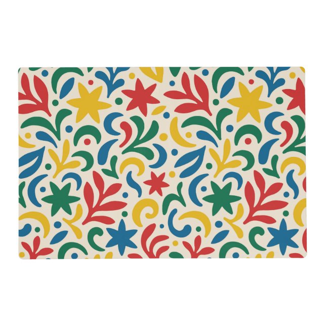 Mid Century Modern Biophilic Pattern Placemat (Front)