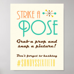 Mid Century Modern Birthday Theme Photo Booth Sign