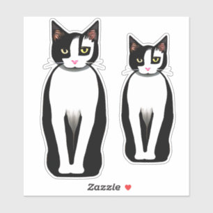 Mid Century Modern Black and White Cat Sticker
