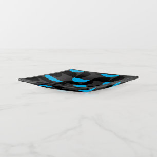 Mid-Century Modern Black blue and Gray Trinket Tray