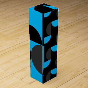 Mid-Century Modern Black blue and Gray   Wine Box
