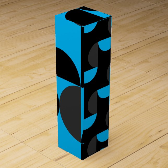 Mid-Century Modern Black blue and Gray   Wine Box (Front)