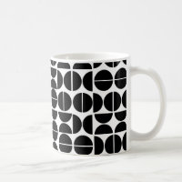 Mid-century modern black circle abstract coffee mug