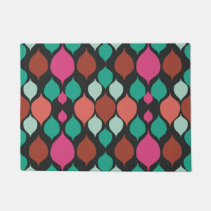 Mid Century Modern Black Geometric Bath Mat