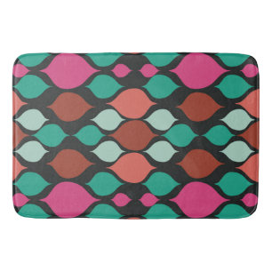 Mid Century Modern Black Geometric Bath Mat