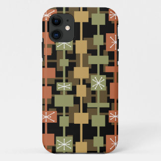 Mid Century Modern Black Multicolored iPhone 11 Case