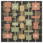 Mid Century Modern Black Multicolored Fabric