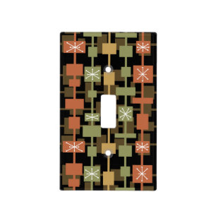 Mid Century Modern Black Multicolored Light Switch Cover