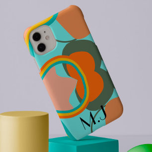 Mid Century Modern Blue 70s Retro Groovy Abstract iPhone 17 Pro Max Case