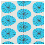 Mid Century Modern Blue Blast Starburst Print Fabric