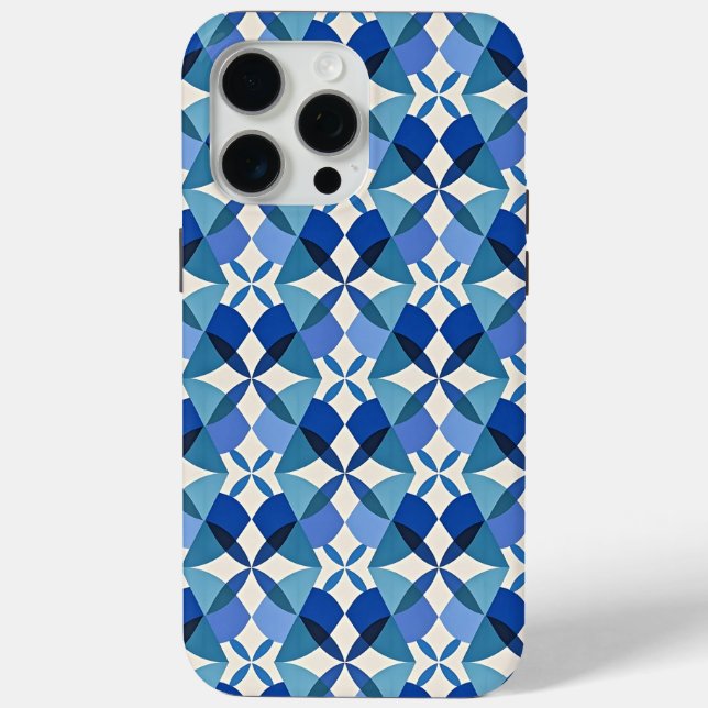 Mid-Century Modern Blue  Case-Mate iPhone Case (Back)