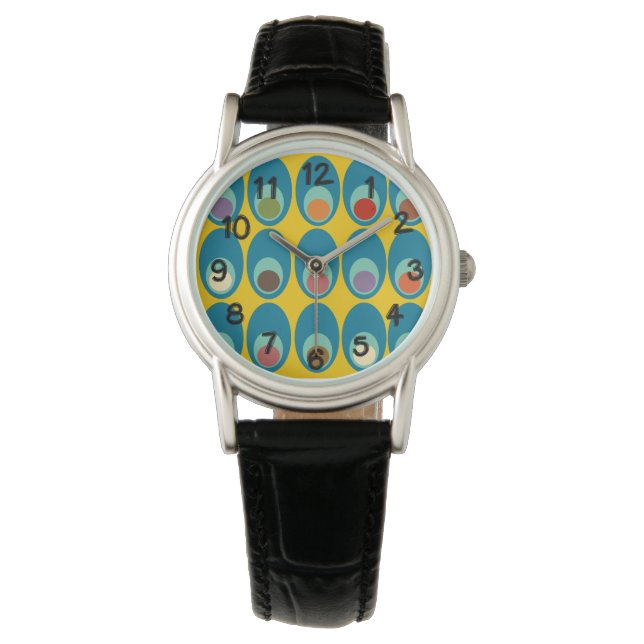 Mid-Century Modern Blue Eggs  Watch (Front)