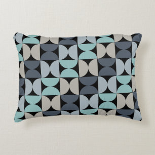 Mid-Century Modern blue green and grey Accent Pillow