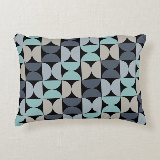 Mid-Century Modern blue green and grey   Accent Pillow (Front)