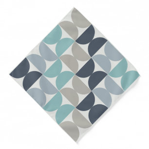 Mid-Century Modern blue green and grey Bandana