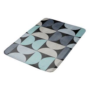 Mid-Century Modern blue green and grey Bath Mat