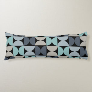 Mid-Century Modern blue green and grey   Body Pillow