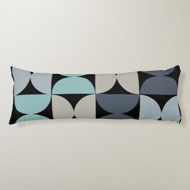 Mid-Century Modern blue green and grey  Body Pillow (Front)