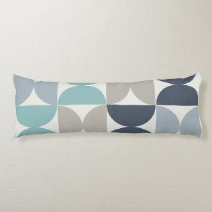 Mid-Century Modern blue green and grey Body Pillow