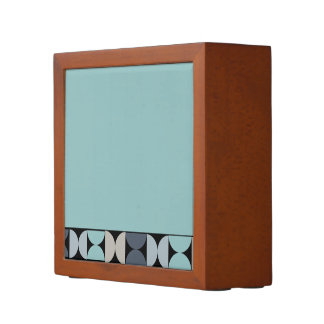 Mid-Century Modern blue green and grey Desk Organizer
