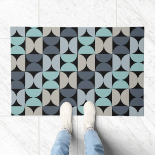 Mid-Century Modern blue green and grey   Doormat
