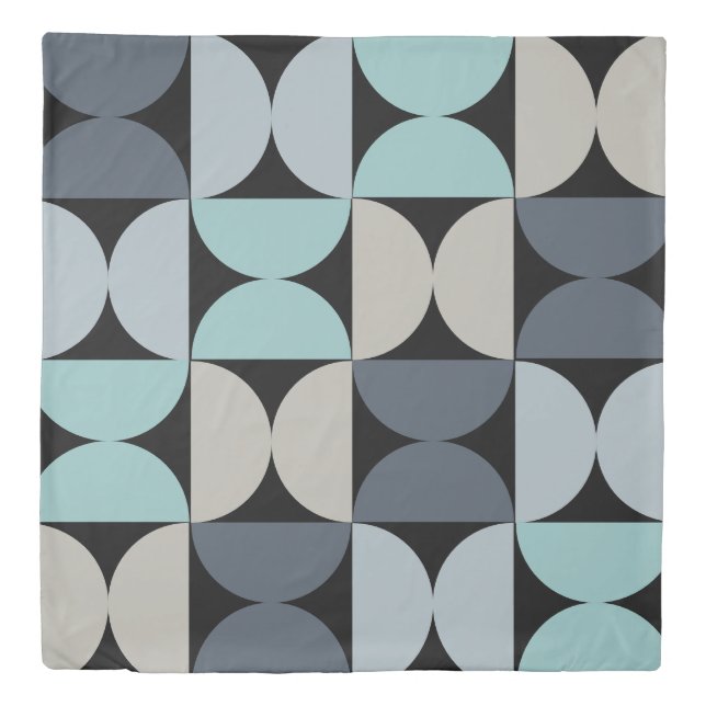 Mid-Century Modern blue green and grey   Duvet Cover (Front)