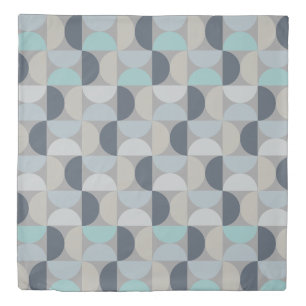 Mid-Century Modern blue green and grey  Duvet Cover