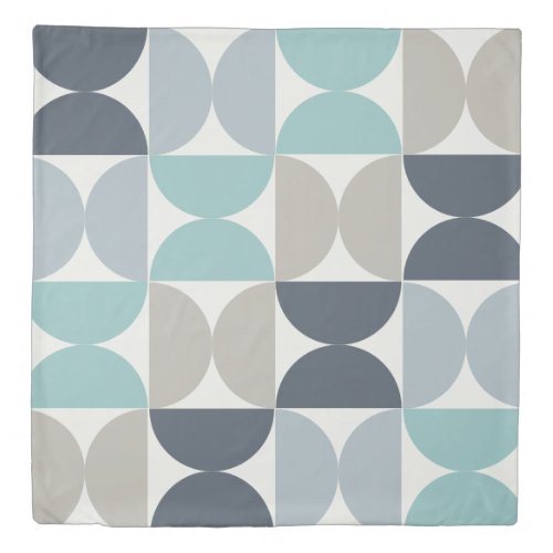 Mid_Century Modern blue green and grey    Duvet Cover