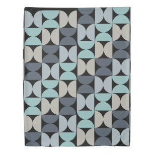 Mid-Century Modern blue green and grey Duvet Cover
