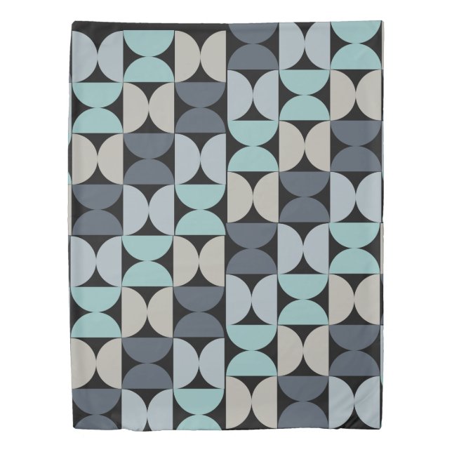 Mid-Century Modern blue green and grey   Duvet Cover (Front)