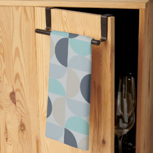 Mid-Century Modern blue green and grey   Kitchen Towel