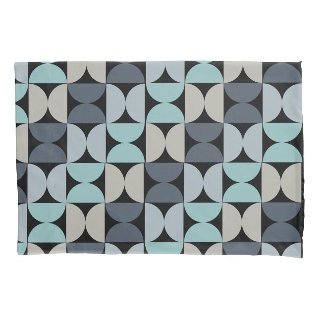 Mid-Century Modern blue green and grey   Pillow Case (Front)