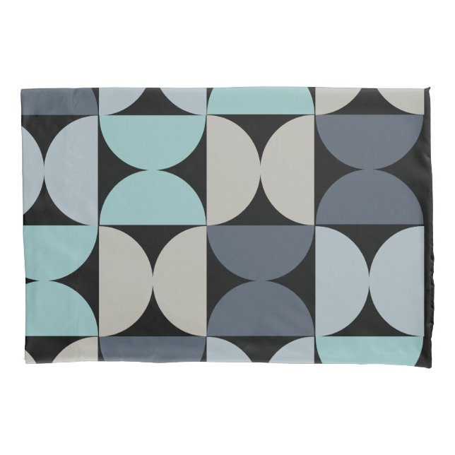 Mid-Century Modern blue green and grey  Pillow Case (Front)