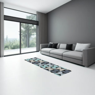 Mid-Century Modern blue green and grey Runner