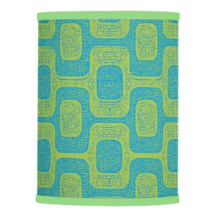 Mid Century Modern Blue & Green Pattern Lamp Shade