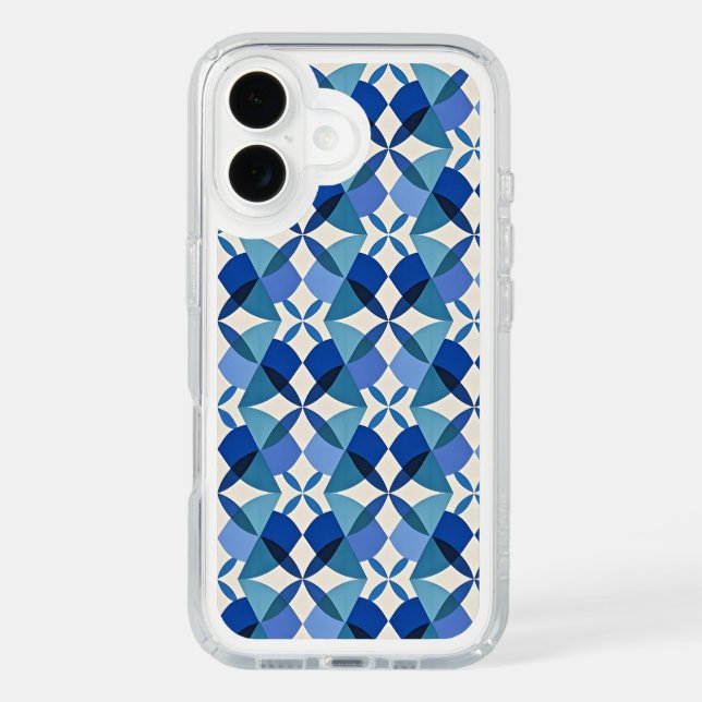 Mid-Century Modern Blue Speck iPhone Case (Front)
