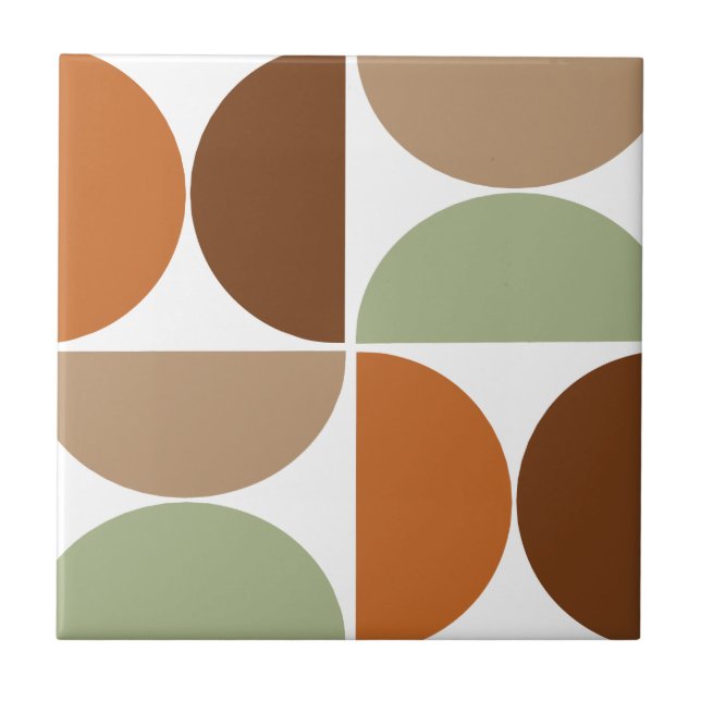 Mid-Century Modern Boho  Ceramic Tile (Front)