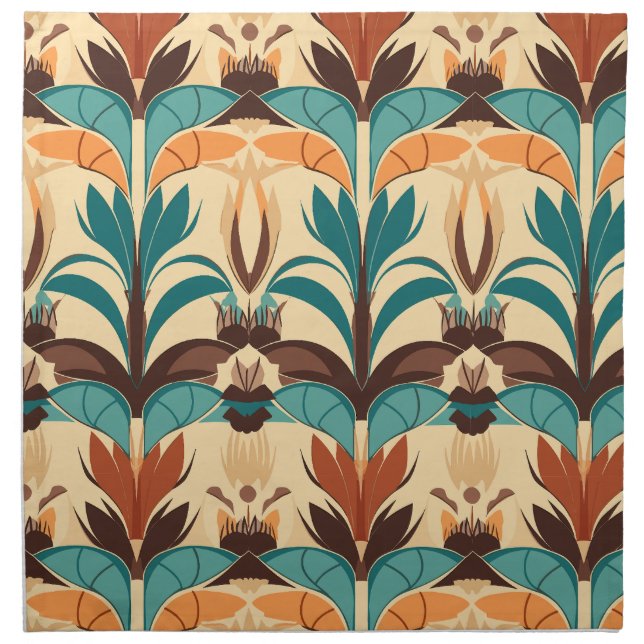 Mid-Century Modern Boho  Cloth Napkin (Front)