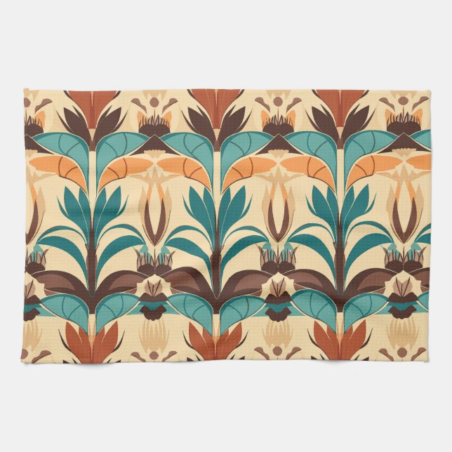 Mid-Century Modern Boho  Kitchen Towel (Horizontal)