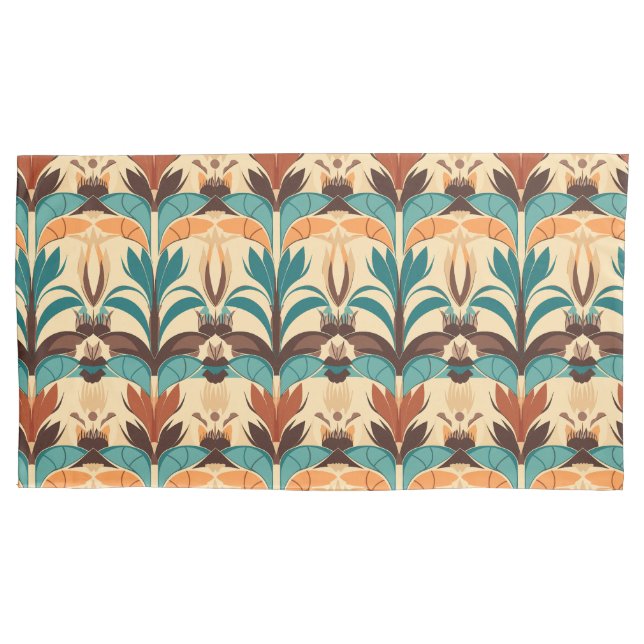Mid-Century Modern Boho  Pillow Case (Front-Left)