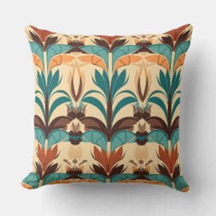 Mid-Century Modern Boho Throw Pillow