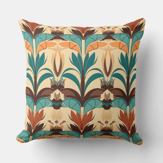 Mid-Century Modern Boho  Throw Pillow (Front)